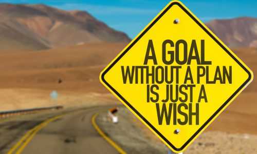 A Goal Without a Plan Is Just a Wish sign on desert road
